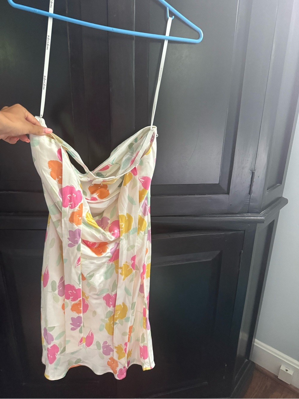For Love & Lemons White Floral Mini Dress with Pink, Orange, Yellow Flowers - Picture 2 of 4